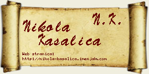 Nikola Kasalica vizit kartica